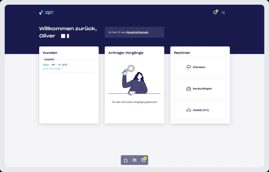 cpit.APP Dashboard – Integration in finfire